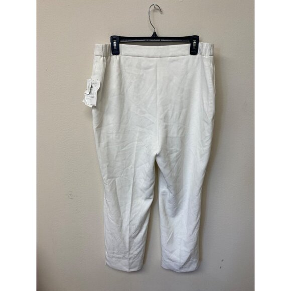 Kasper Women's White Elastic Back Pants With Side Slits Size 12 NWT - Picture 2 of 3